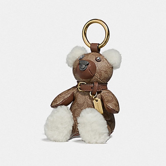 Coach Teddy Bear Bag Charm Keychain - Picture 1 of 5